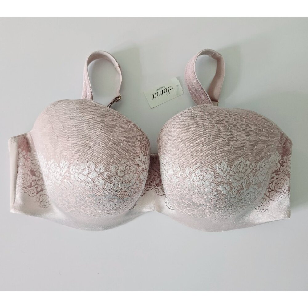Soma Stunning Support Balconet Floral Full Coverage Underwire Pink Bra 40DDD New